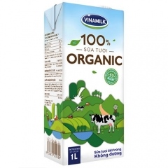 Sữa tươi tiệt trùng Vinamilk không đường 1l - hộp